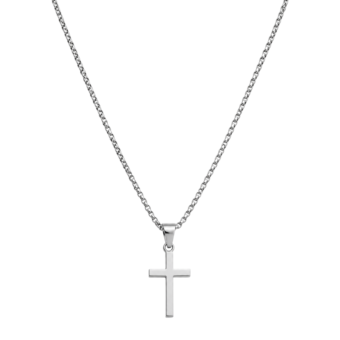 Fine Stainless Steel Cross Pendant Necklace – Silver | FLUNTSTAN