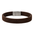 Premium Suede Bracelet with Steel Clasp – Dark Brown | FLUNTSTAN