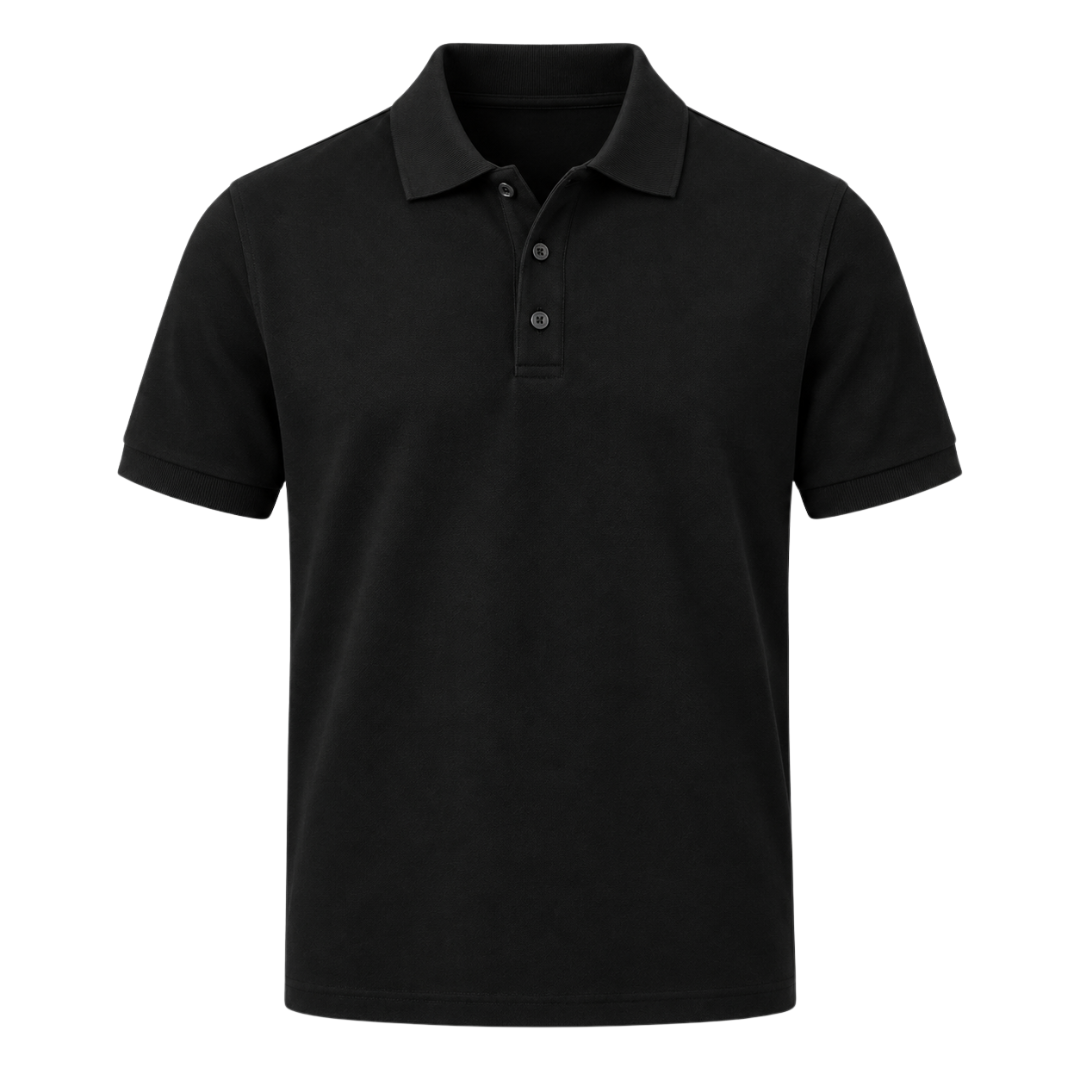 Premium Cotton Piqué Polo Shirt – Black | FLUNTSTAN