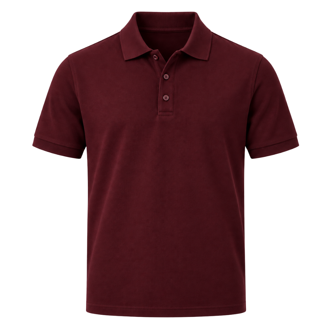 Premium Cotton Piqué Polo Shirt – Deep Burgundy | FLUNTSTAN