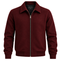 Premium Wool-Blend Harrington Jacket – Deep Burgundy | FLUNTSTAN