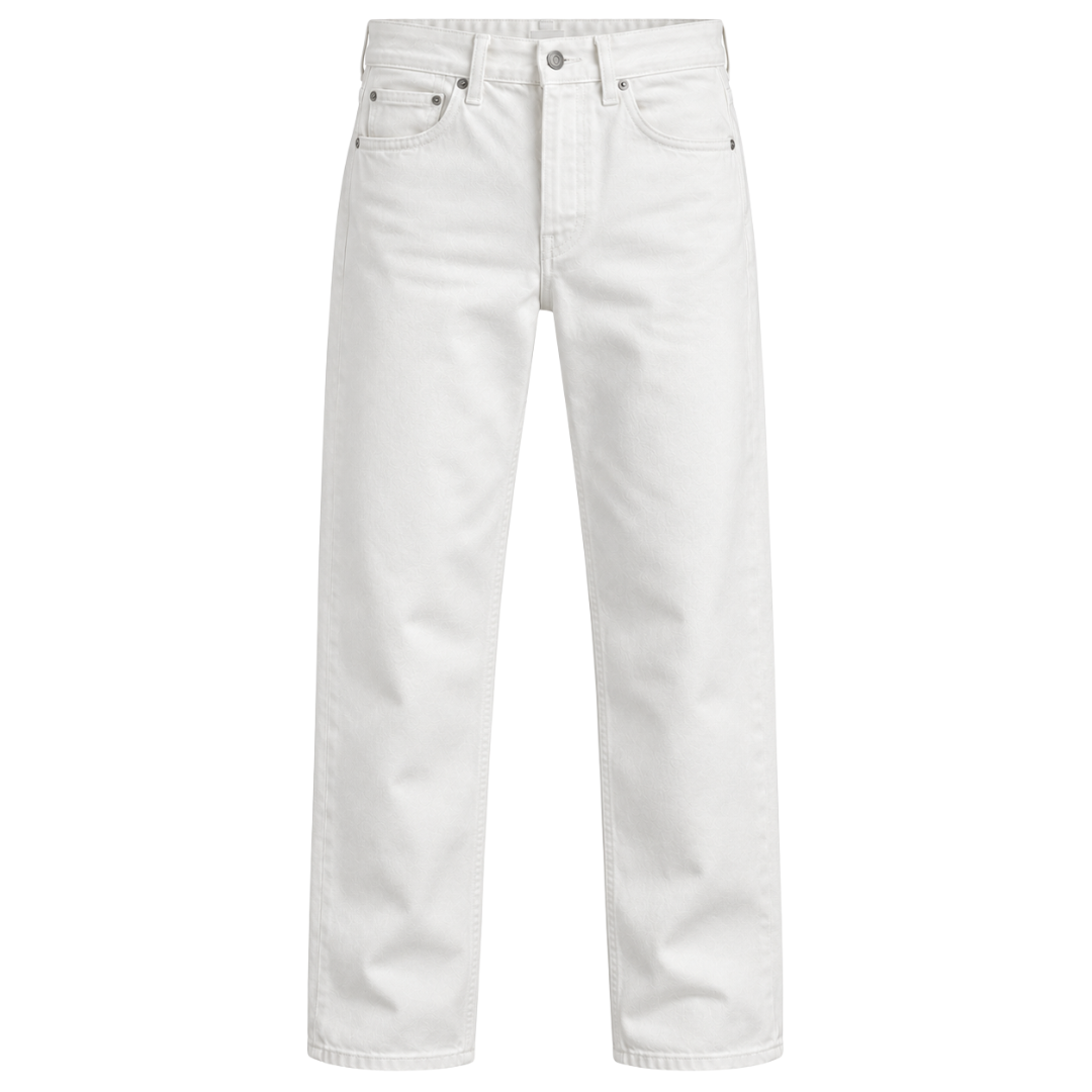 Premium Straight-Fit Denim Jeans – Ivory White | FLUNTSTAN