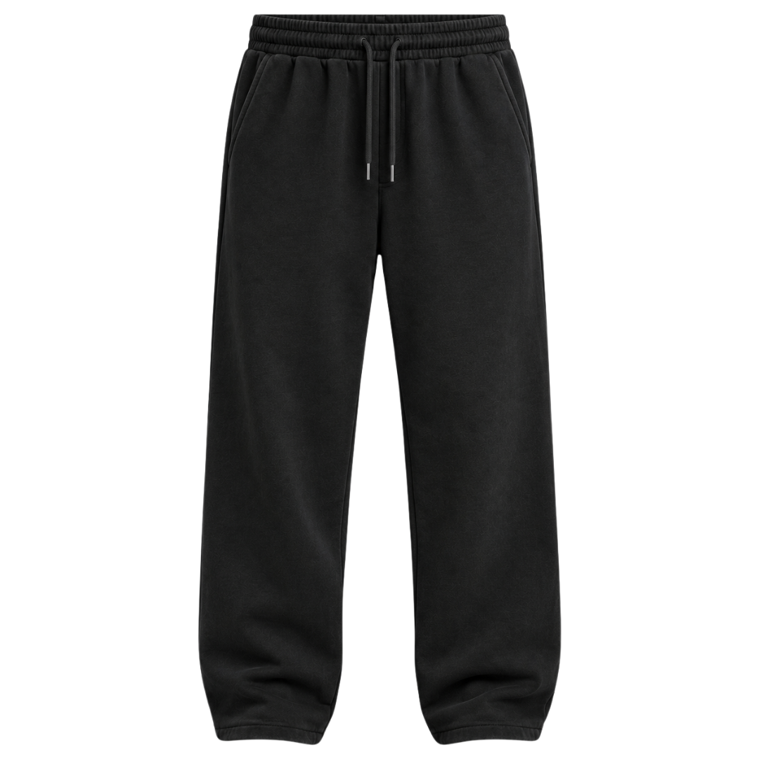 Premium Heavyweight Cotton Relaxed Sweatpants – Charcoal Black | FLUNTSTAN